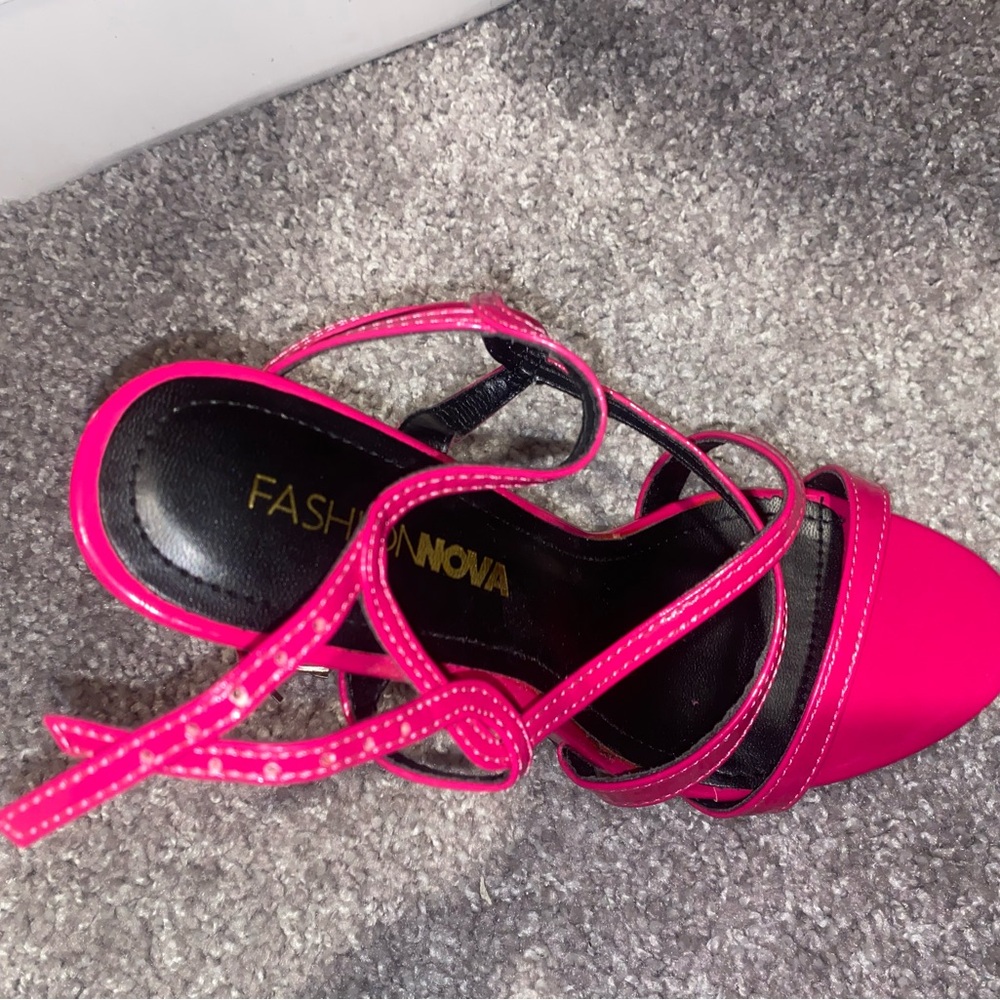 Fashion Nova Hot Pink Strappy Heels